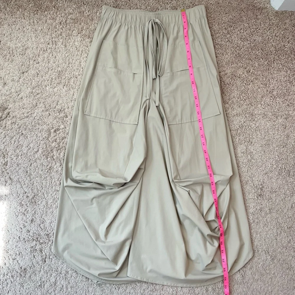 Ruti The Go-To Nylon Blend Tan Khaki Size XS / S Draped Lagenlook Midi Skirt - Picture 14 of 16